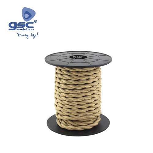 Cable Textile 10M Tressé Beige (2x0.75mm)