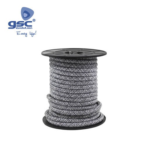 Cable Textile 10M Noir/Gris (2x0.75mm)