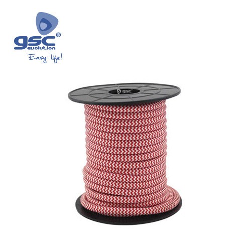 Cable Textile 10M Blanc/Rouge (2x0.75mm)