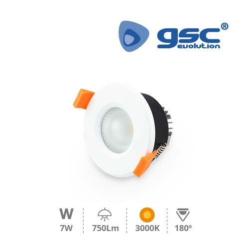 Spot Encastrable Rond LED 6W 3000K IP44 - Blanc
