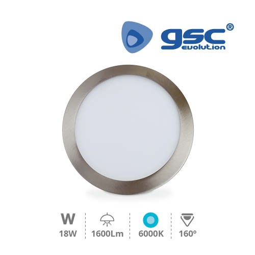 Downlight Encastrable LED Rond 18W - Níquel Satin 6000K