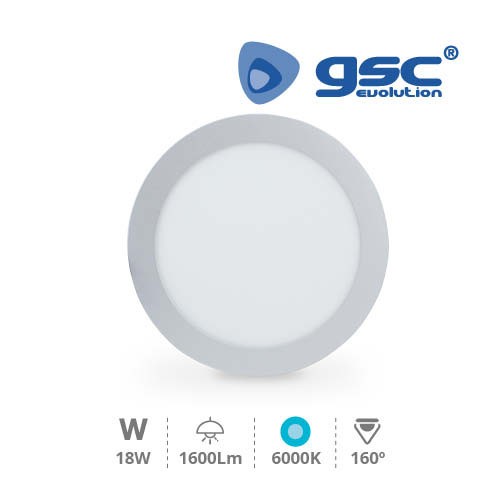 Downlight Encastrable LED Rond 18W - Gris 6000K