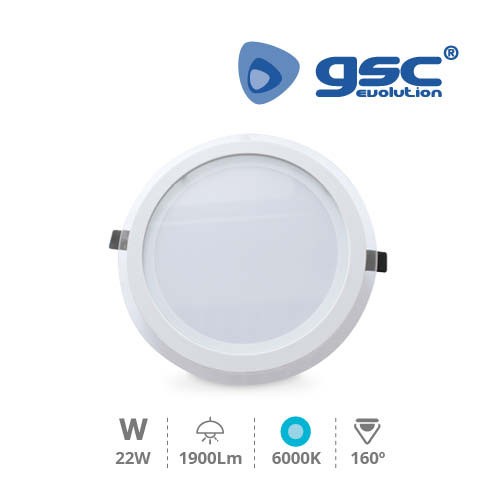 Downlight Encastrable LED Rond Cristal 22W -Blanc 6000K