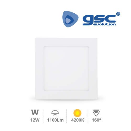 Downlight Encastrable LED Carré 12W - Blanc 4200K