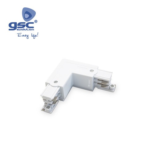 Connecteur L Triphasé Blanc Pour Spot Sur Rail LED