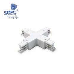 Connecteur Carré Triphasé Blanc Pour Spot Sur Rail LED