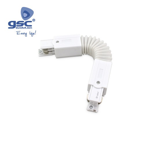 Connecteur Flexible Triphasé Blanc Pour Spot Sur Rail LED