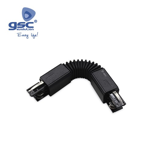 Connecteur Flexible Triphasé Noir Pour Spot Sur Rail LED