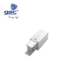 Connecteur final  Triphasé Pour Spot Sur Rail LED Blanc
