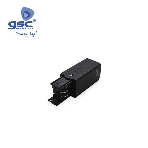 Connecteur final R Triphasé Pour Spot Sur Rail LED Noir