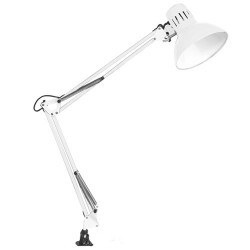Lampe Flexible De Table Clip E27 40W- Blanc