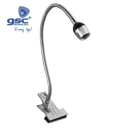 Lampe Flexible De Table LED Avec Pince 3W - Noir