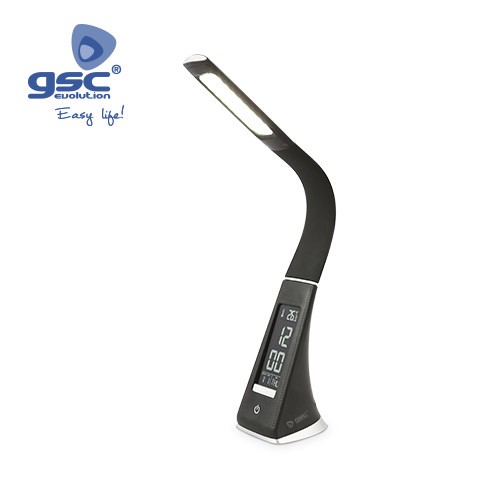 Lampe De Bureau Flexible Protech Avec Horloge Digitale 5W Noir