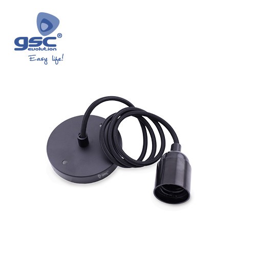 Suspension  E27 Plastique 1M - Noir