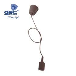 Suspension / Silicone E27 Cable Textile 1M - Marrón