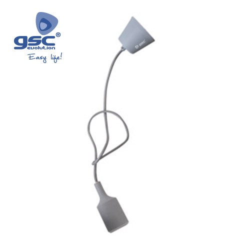 Suspension / Silicone E27 Cable Textile 1M - Gris