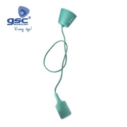 Suspension / Silicone E27 Cable Textile 1M - Turquoise