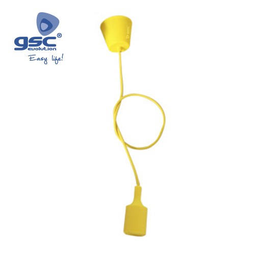 Suspension / Silicone E27 Cable Textile 1M - Jaune