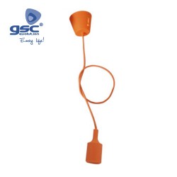 Suspension / Silicone E27 Cable Textile 1M - Orange