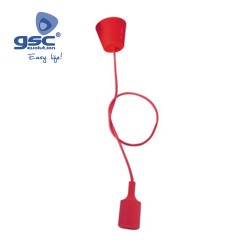 Suspension / Silicone E27 Cable Textile 1M - Rouge