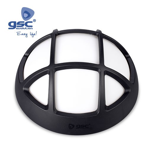 Applique Rond LED Plastique Avec Grille 4W – Noir- 6000K